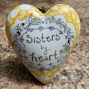 DEMDACO Sisters By Heart Dandelion Yellow Art Hearts Keepsake With Key